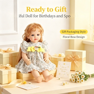 Poupée réaliste en vinyle de 22 pouces, avec des cheveux bouclés et une double queue de cheval, et un pyjama rose, cadeau de fête d'anniversaire pour les petites filles - Product Image 4