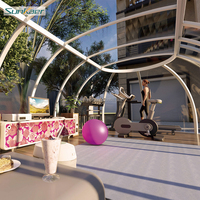Luxe Confort Design Moderne Elliptique Transparent Extérieur Gonflable Bulle Igloo Dôme Tente Inspiré Conteneur Maison Tente À Bulles