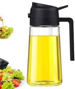 Dispensador y Rociador de Aceite 2 en 1, Botella Dispensadora de 470 ml con Rociador y Vertedor, Rociador de Aceite de Oliva de Vidrio para Cocinar - Product Image 1