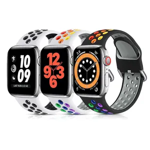 49Mm 45Mm 42Mm Slin Vriendelijke Vervangende Horlogeband Zachte Siliconen Dual Colors Horlogeband Voor Iwatch Ultra 2 9 8 7