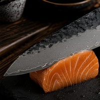 Nouveauté - Couteau de cuisine professionnel Kiritsuke à manche octogonal en bois à motif ondulé, 8 pouces, forgé en acier japonais VG10