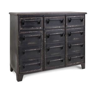 European styled vintage rustic industrial metal chest of drawers