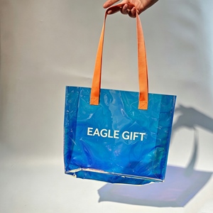 Custom Printed Laser Double Handle Packaging Bag <b>Large</b> Capacity Daily PVC Bag - Product Image 6