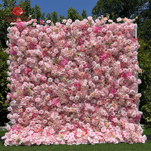Panel <span class=keywords><strong>de</strong></span> Pared <span class=keywords><strong>de</strong></span> Flores Artificiales <span class=keywords><strong>de</strong></span> Rosas Rosadas para Bodas, Rollo <span class=keywords><strong>de</strong></span> Fondo <span class=keywords><strong>de</strong></span> Pared 3D 5D para Bodas, Panel <span class=keywords><strong>de</strong></span> Pared <span class=keywords><strong>de</strong></span> Flores Blancas <span class=keywords><strong>de</strong></span> 8 pies x 8 pies - Product Image 1