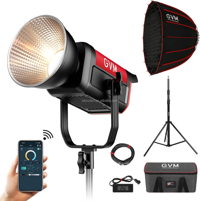 GVM Official PRO SD200B 200W LED Studio Light 12 Special Effects DMX Control 34200 Lux 2700-6800K CCT for Filmmakers for YouTube