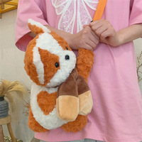 Sac à dos en peluche chiot mignon avec écharpe, sac en forme de caniche, sac à bandoulière animaux mignons Kawaii, jouet pour machine à griffes