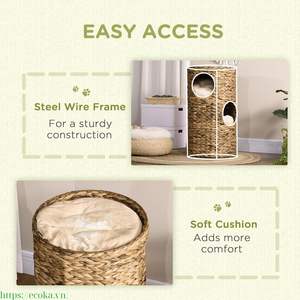 Casa para Mascotas Ecológica, Impermeable, Clásica, Sólida, de Cuerda, con Accesorios para Gatos, Desmontable, Lavable, de Cartón, Alta Calidad, Superventas - Product Image 4