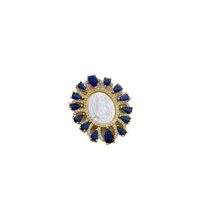 Pendentifs Charme Vierge Marie en Or 18 carats Plaqué Or avec Micro-Pavé de Zirconiums et Nacre Blanche