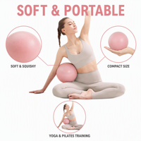 Ballon d'exercice Qiqiang personnalisé en PVC de 25 cm (9 pouces) pour yoga et Pilates avec fonction de massage, entraînement du tronc, pompe incluse, pour femme