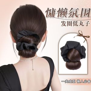 Low Bun Wig With Hair Clip Natural Fluffy <b>Back</b> Head Wig Hair <b>Tie</b> For Miss HJ Series - Product Image 3