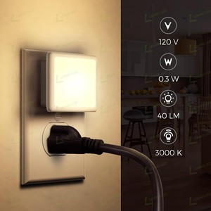 Lohas LED Trẻ Em Hiện Đại Bé LED Đèn Ngủ 0.3W Vuông Mini Trẻ Em Ánh Sáng Ban Đêm Tường Cắm Giường Đèn Đêm Đèn Cho Phòng Ngủ - Product Image 6