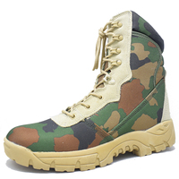 Bottes de combat camouflage de chasse 1000D à lacets et fermeture éclair à la cheville, doublure en maille respirante, semelle extérieure en caoutchouc, toutes saisons