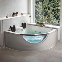 Baignoire d'angle multifonctionnelle en acrylique, design moderne, 1,5 m, personnalisable OEM/ODM, pour bain à remous et spa