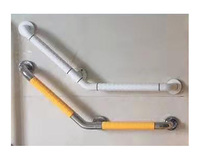 Barre d'appui de douche en nylon en forme de V, longueur personnalisable, avec tube en acier inoxydable à 135 degrés pour salle de bain