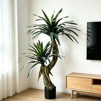 Vente en gros d'arbre d'aloe artificiel à feuilles longues en pot, verdure artificielle réaliste pour la décoration intérieure