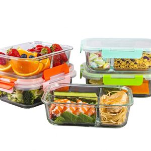 Eco Friendly Microwavable Women Lunch Box Bag Glass Rectangular Silicone Food Packaging Meal Prep Bento Lunch Box Food <b>Container</b> - Product Image 5