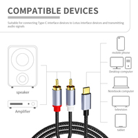 Câble adaptateur audio Type-C vers RCA HiFi stéréo plaqué or double blindé pour téléphone voiture Home cinéma amplificateur haut-parleur