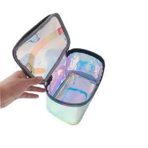 OEM/ODM 소형 사각 반투명 재사용 가능 EVA 플라스틱 지퍼백 화장품 여행용 의류 가방 투명 PVC 파우치 - Product Image 4