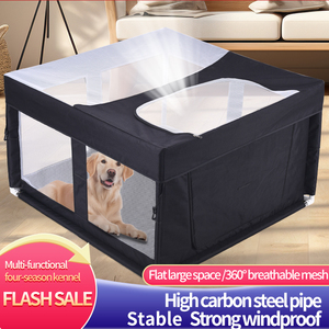 Maglia traspirante eco-friendly in plastica per bambini confortevole e sicura cerniera pieghevole Pet <span class=keywords><strong>Dog</strong></span> tenda gioco recinzione con tetto - Product Image 4