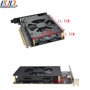 بطاقة محول PCI-E 5.0 16X إلى 4 * NGFF <span class=keywords><strong>M</strong></span>.<span class=keywords><strong>2</strong></span> <span class=keywords><strong>M</strong></span>-Key 2280 M2 NVME SSD جديدة لعام 2026 بسرعة 512 جيجابت في الثانية + مروحة تدعم تقسيم PCIe X4x4x4x4 - Product Image 3