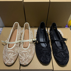 <span class=keywords><strong>Scarpe</strong></span> Mary Jane in Rete con Ricamo Floreale Trendy 2026, Ballerine di Lusso con Perle, <span class=keywords><strong>Eleganti</strong></span> e Traspiranti per Matrimoni e Feste - Product Image 1
