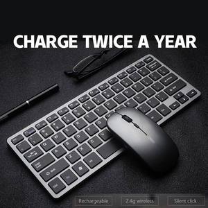 Clavier et souris Bluetooth, combo clavier et souris mignon, disposition allemande, fin, standard, 2,4 GHz, sans fil - Product Image 2