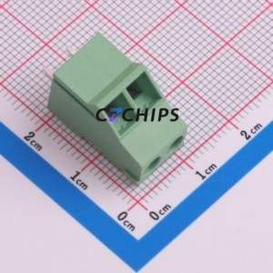 DB129S-5.08-2P-GN-S <b>Screw</b> Terminal <b>Block</b> Through hole Component (THT),P=5.08mm Connector 1x2P 5.08mm Green Through Hole - Product Image 1