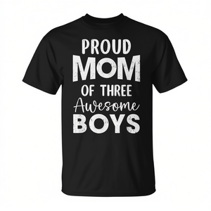 T-shirt « Fier maman de trois garçons géniaux » – Cadeau pour la fête des mères - Product Image 2