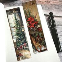 Marque-pages illustrés rétro de Noël, marque-pages esthétiques, décorations de lecture, accessoires pour journal, cadeaux de Noël