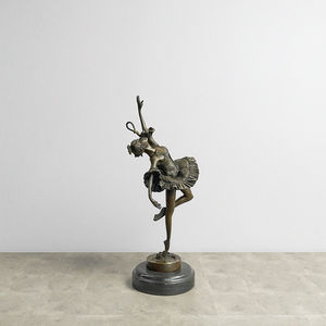 優雅なバレリーナバレエダンサー像ホットキャストブロンズ銅フィギュア踊る少女のアールデコ彫刻金属工芸品 - Product Image 2