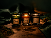 Ensemble de bougies parfumées Relaxlines Alpine Forest, cire de soja, pots en verre foncé, coffret cadeau de luxe pour la maison, les fêtes, les cadeaux de pendaison de crémaillère