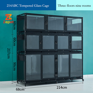 Cage professionnelle de haute qualité pour l'élevage de chats, avec peinture auto-cuivrante, cadre en fil d'acier, emballage en boîte métallique en fer et plastique - Product Image 2