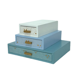 Cá nhân bằng gỗ trang trí hộp lưu trữ đồ trang sức Hộp kết hợp cấu trúc khắc mô hình cho món quà tổ chức ngăn kéo - Product Image 1