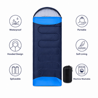 Sac de couchage enveloppant 4 saisons imperméable en Ripstop, ultraléger (1,1 kg-2,8 kg), raccordable, à capuche, lavable en machine, pour l'extérieur