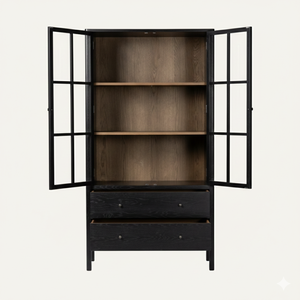 Meuble à vin extensible en verre noir, design moderne, vitrine de rangement pour bar à domicile, villa, salon, mobilier de luxe - Product Image 3