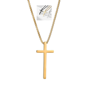 Popolare <span class=keywords><strong>60</strong></span> <span class=keywords><strong>cm</strong></span> di lunghezza uomini donne Unisex in acciaio inox religioso croce <span class=keywords><strong>collana</strong></span> pendente per maglione - Product Image 1