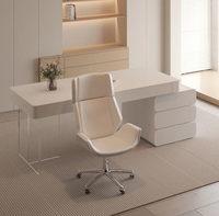 Bureau d'écriture à la maison blanc pur de luxe minimaliste bureau d'ordinateur Rectangle de Style crème Durable pour la consultation médicale de Salon de beauté