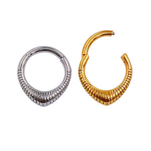 Evorte Vente en gros de bijoux de piercing au nez pour enfants, mode hip-hop rock, acier inoxydable 316L, <span class=keywords><strong>Audrey</strong></span> Daith Huggies, septum nasal - Product Image 4