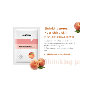 Mascarillas Faciales Iluminadoras de Melocotón LANBENA, Mascarilla Facial Hidratante de Frutas - Product Image 4