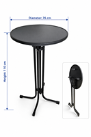 Table pliante portable en plastique avec plateau, hauteur 110 cm, durable, facile à nettoyer, mobilier d'hôtel pour extérieur, jardin, salon, événement
