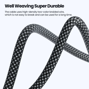 Toocki Smart Power Off USB a Tipo C 1m/2M 100W PD Cable de nailon de transferencia de datos de carga rápida - Product Image 4