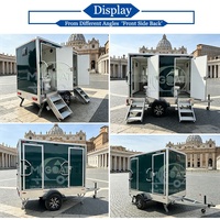Promotion : Remorque WC Mobile 2 Postes à Essieu Unique avec Lavabo et Miroir pour Événements Extérieurs et Chantiers