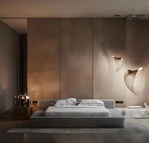 Diskon besar lapisan kayu dinding logam kayu papan arang bambu dekoratif desain Modern