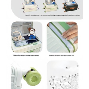 Nouvelle valise extensible à ouverture latérale avec serrure à combinaison TSA, valise de voyage en polycarbonate, valise cabine 20 pouces - Product Image 2