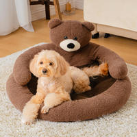 Lit pour chat en peluche personnalisé, amovible, lavable, super doux, chaud pour l'hiver, coussin de couchage pour chat, canapé-lit pour chien