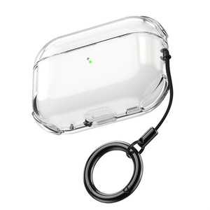 Pour <span class=keywords><strong>Airpods</strong></span> <span class=keywords><strong>Pro</strong></span> 2 3 1 2 3 4 Étui de téléphone transparent sans fil avec recharge sans fil, antichoc, porte-clés en TPU - Product Image 1