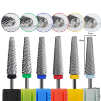 24mm Super Long Flûte Nail Burr Bit Utilisation Bidirectionnelle Double Rotation Manucure Gel Dur Forte Polissage Off 5 en 1 Foret Électrique à Ongles