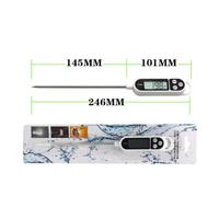 Termometer Masak Digital Saku Rumah Tangga dengan Probe, Layar LCD Termometer Daging Steak BBQ Elektronik untuk Dapur