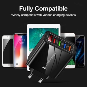 Pantalla digital Cargador de viaje de 20W Enchufe europeo/estadounidense/británico Carga rápida 3.1A Cargador de teléfono móvil USB de 4 puertos para teléfono inteligente Tablet Home - Product Image 6