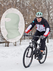 Double Layers One Holes Open <strong>Face</strong> Full <strong>Face</strong> Cover Ski <strong>Mask</strong> Knitted Winter Balaclava for <strong>Skiing</strong> Cycling Outdoor Cold Store - Product Image 5